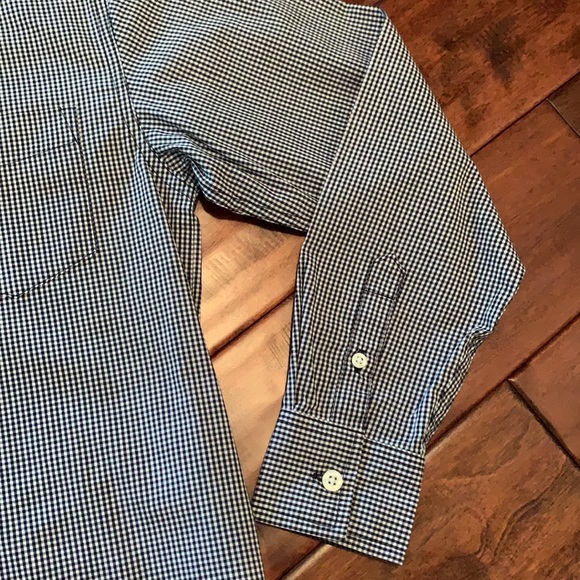 Nautica Navy & White Gingham Shirt - Picture 4 of 6